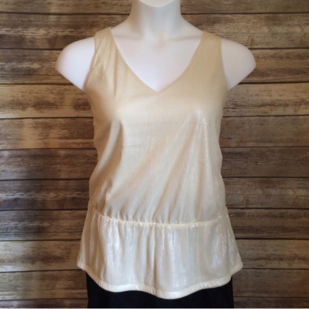 THE LIMITED Sequin Peplum Tanktop off white sz L